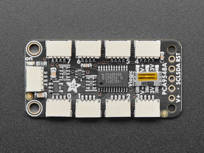 Carte électronique de capteur météo avec connecteurs et puce PCA9548A